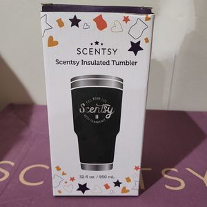 NEW Scentsy Independent Consultant Insulated Tumbler 32 Fl Oz. Black Silver NIB